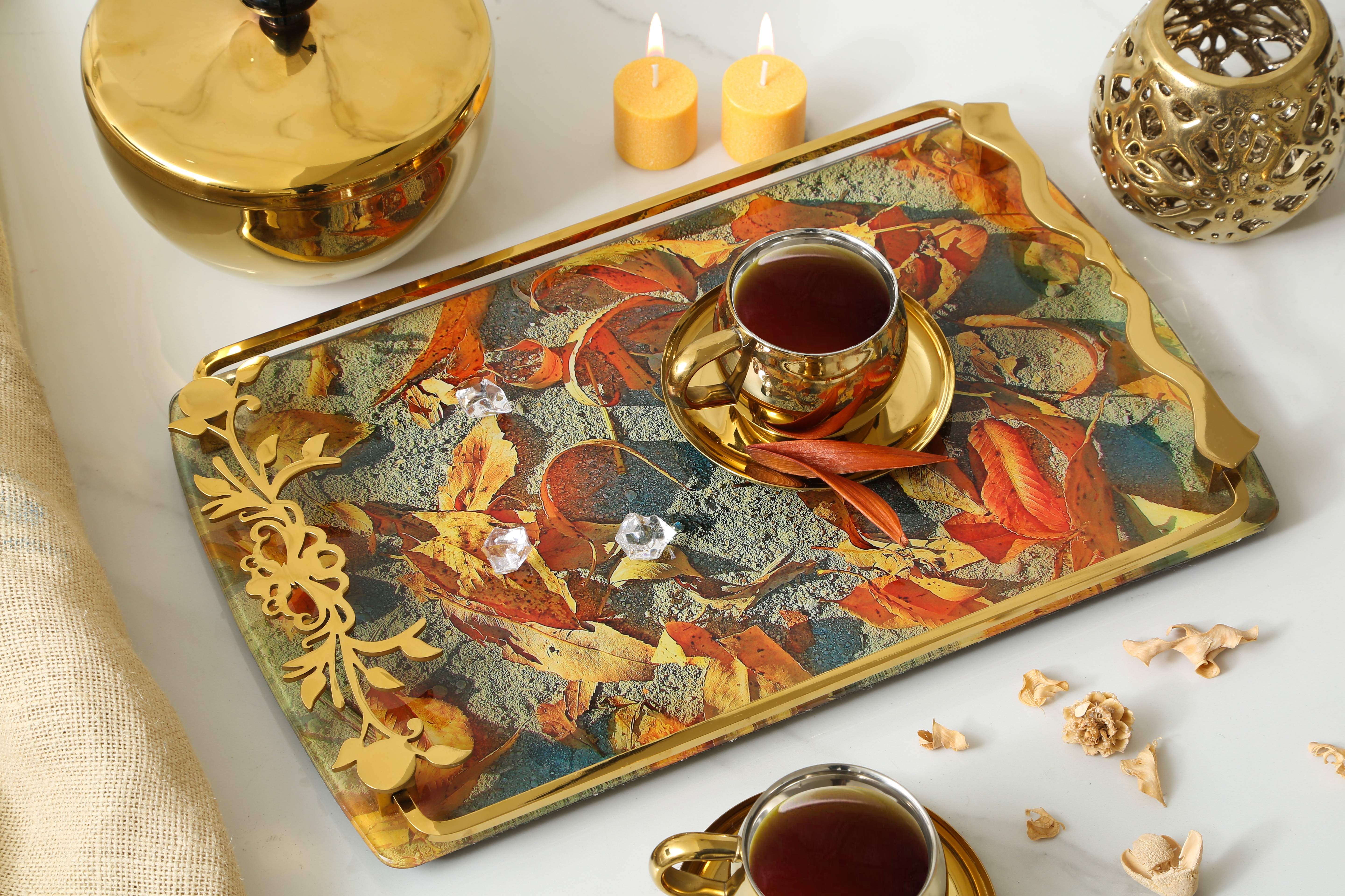 OIVA Glass Serving tray