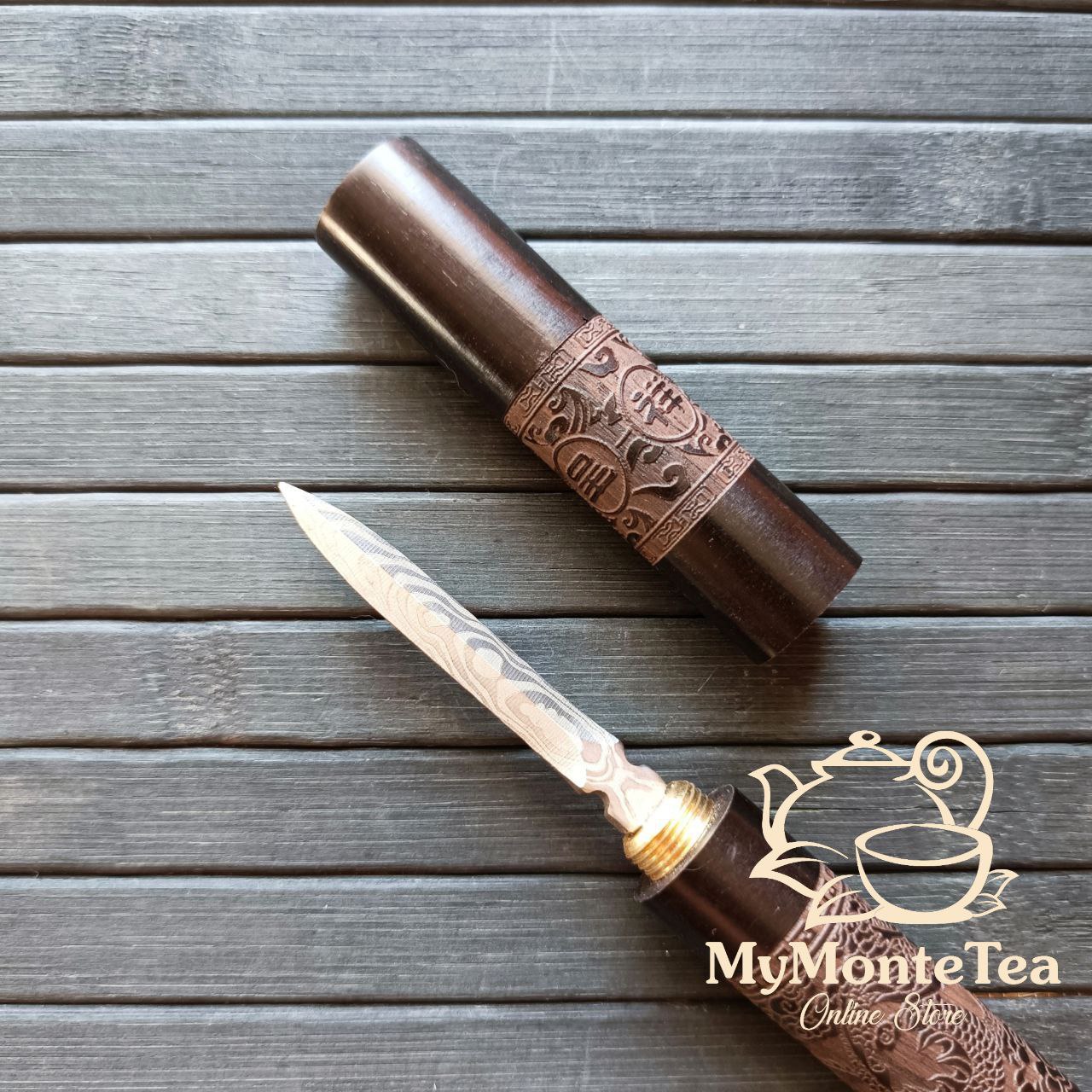 Нож для колки пуэра с резной ручкой
