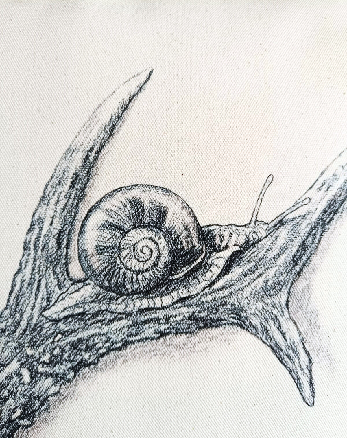 Coussin décoratif "Mue de Chevreuil et escargot"