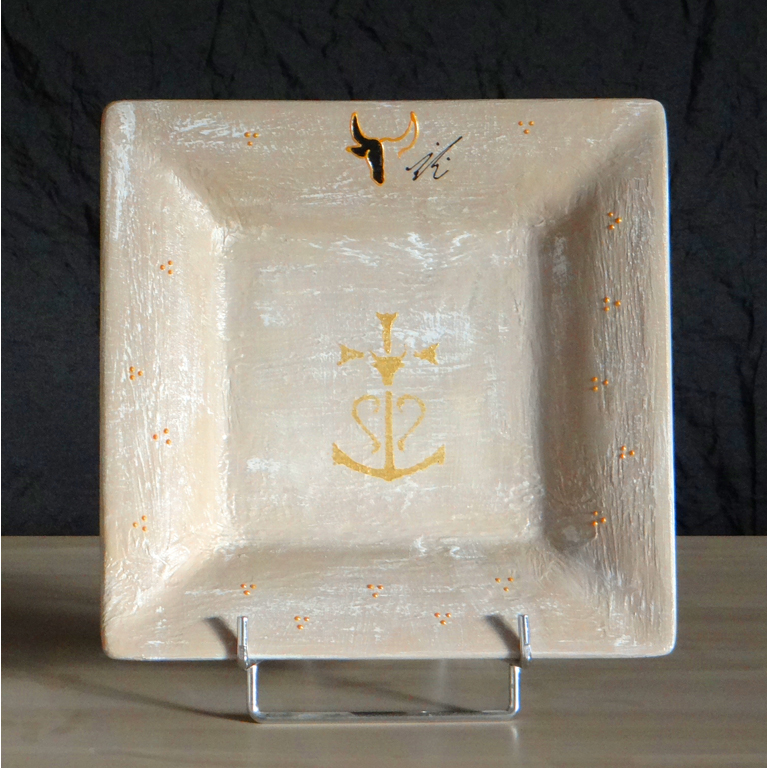 Plat Déco Taureau & Croix de Camargue