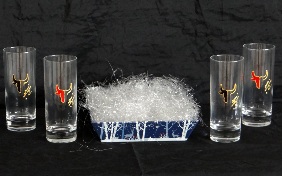 Verre "Long Drinks" avec dessin Taureau Or