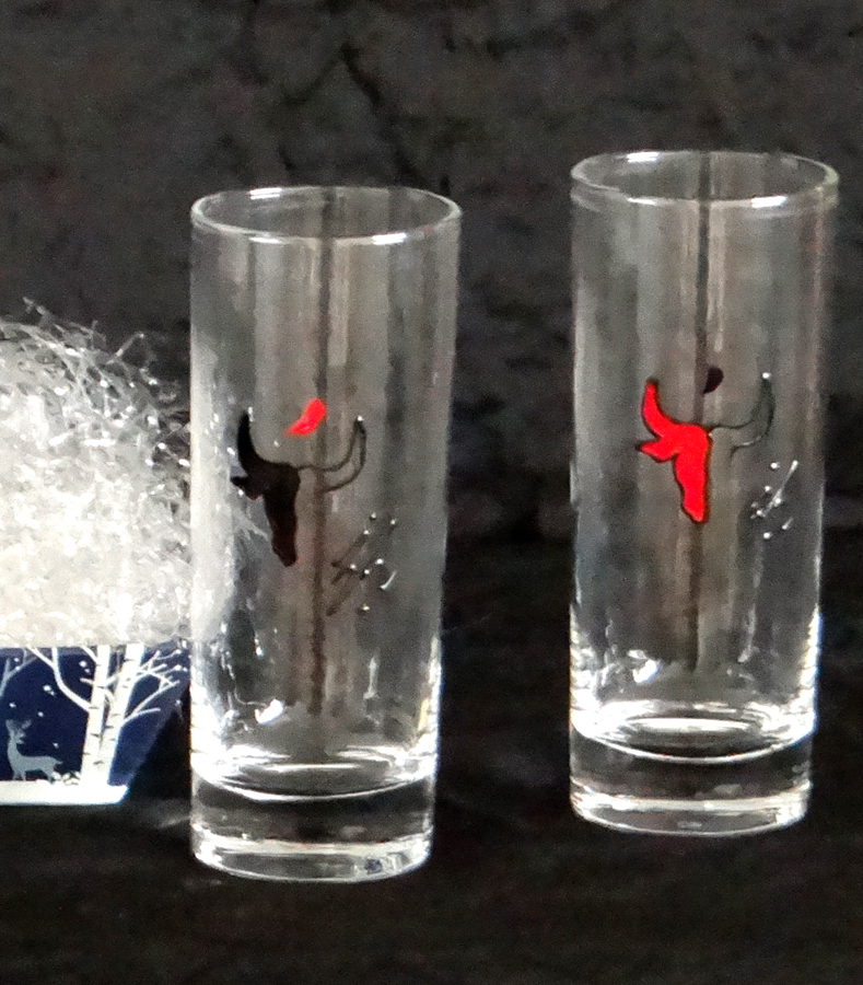 Verre "Long Drinks" avec dessin Taureau Noir