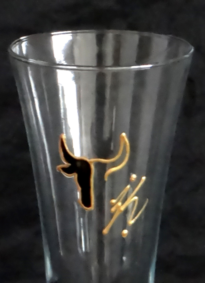 Duo Verres Bière Taureau de type "Flûte" 