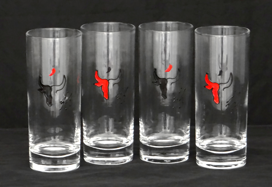 Verre "Long Drinks" avec dessin Taureau Noir