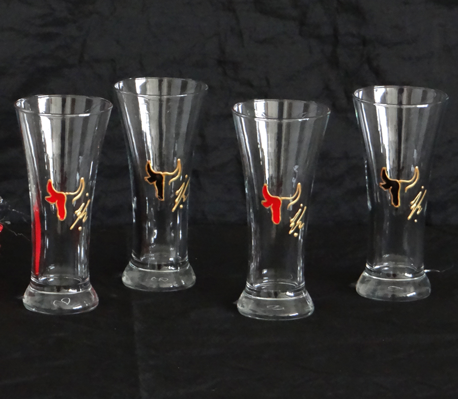  Verre "Pastis" Martigues Taureau Camargue