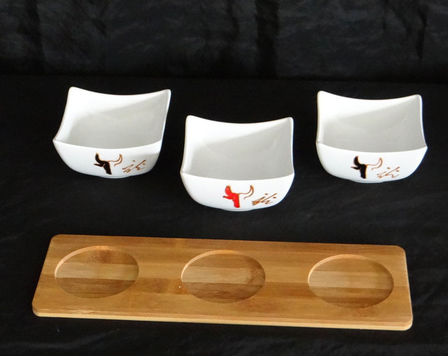 Set Apéritif Taureau Design Blanc