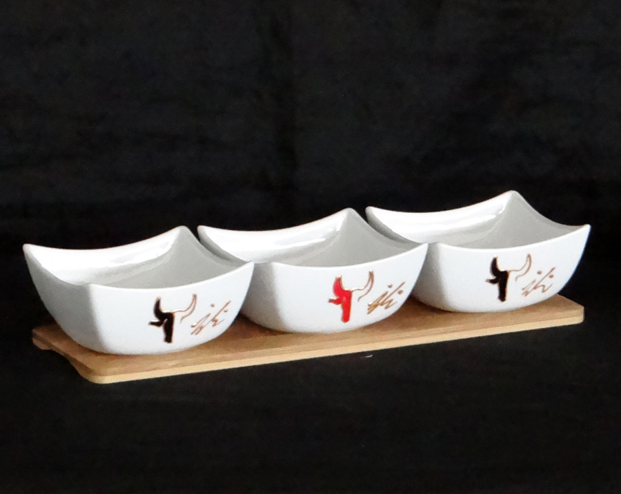 Set Apéritif Taureau Design Blanc