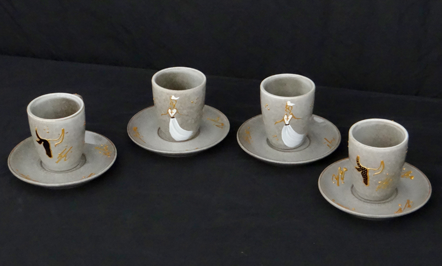 Ensemble de 4 Tasses à Café Taureau Taupe