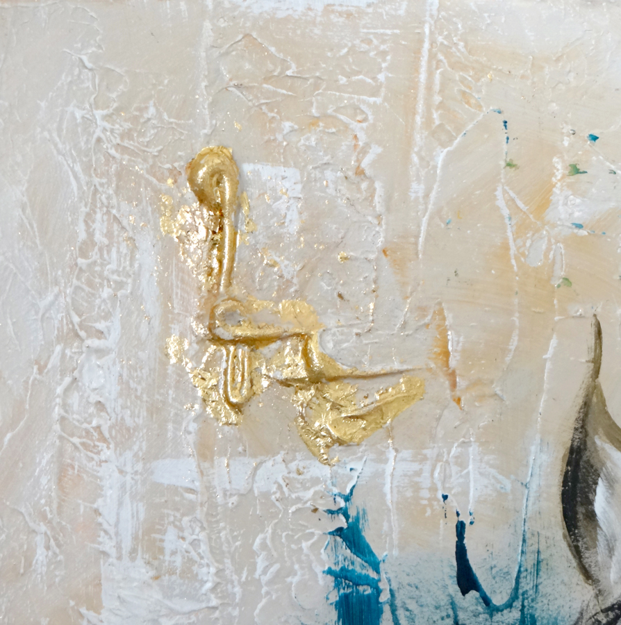 Tableau Cheval Bleu & Or