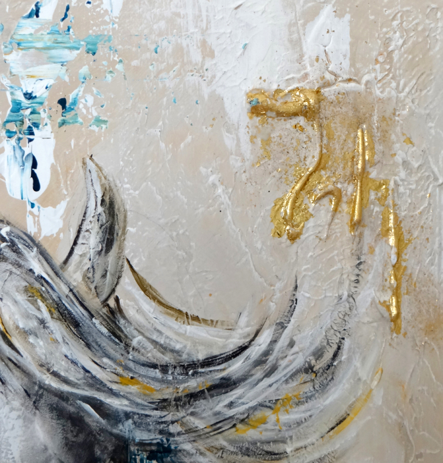 Tableau Cheval Bleu & Or