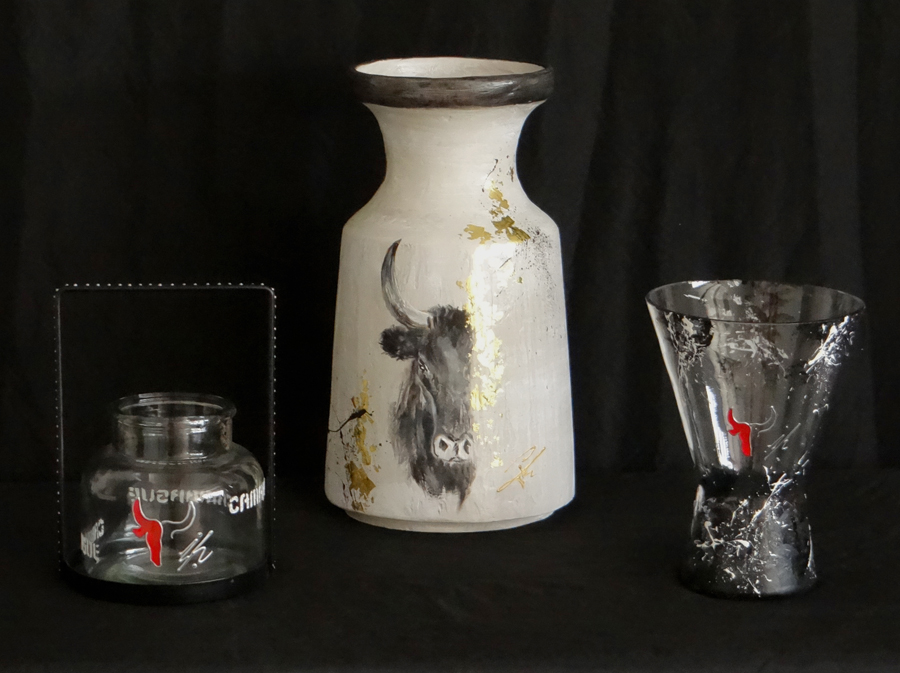 Lanterne Taureau en Métal verre