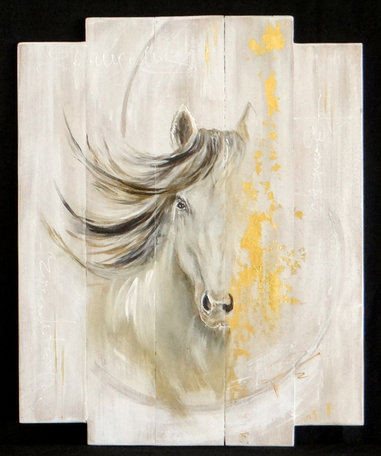 Peinture sur bois Cheval