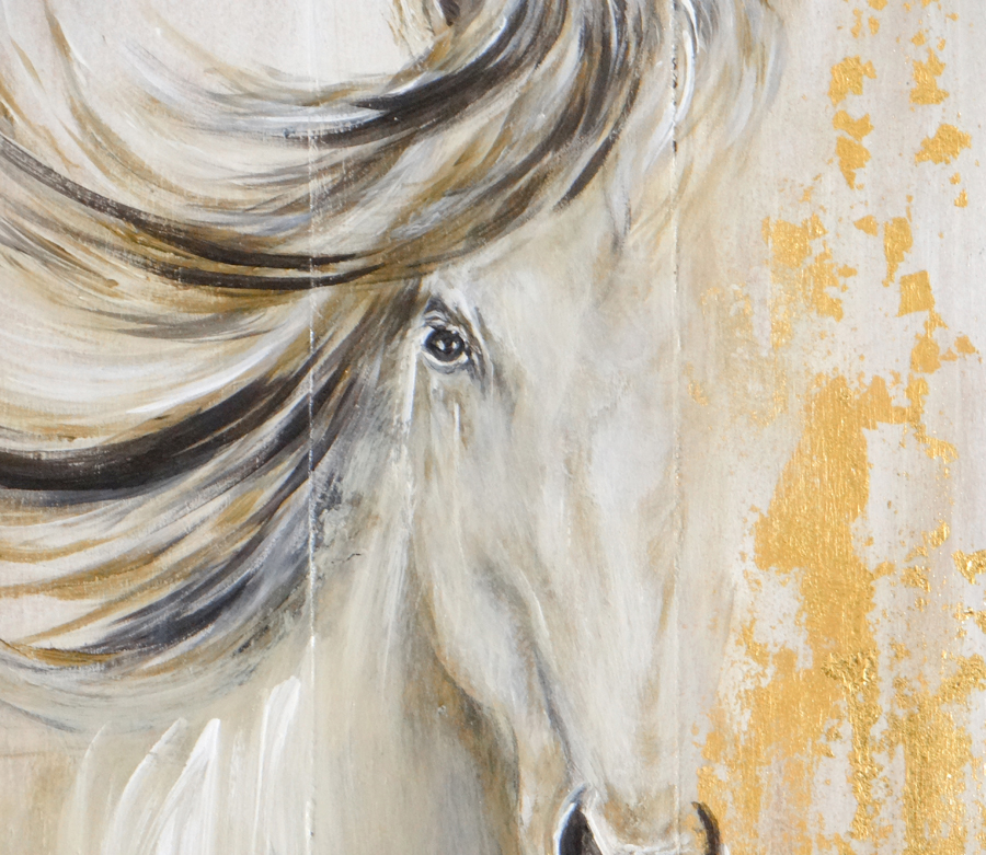 Peinture sur bois Cheval