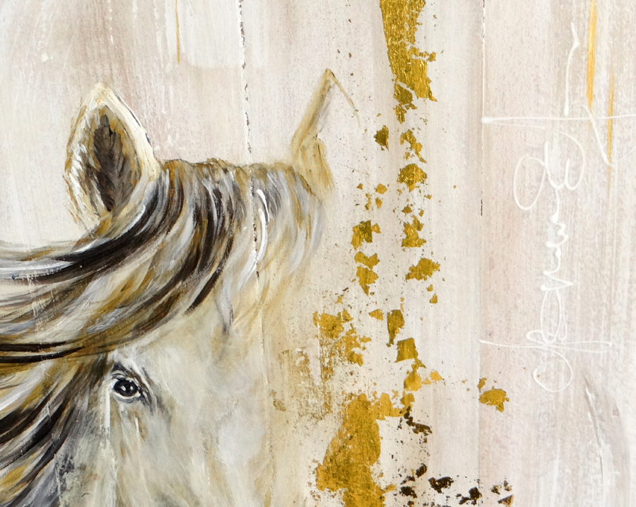 Peinture sur bois Cheval