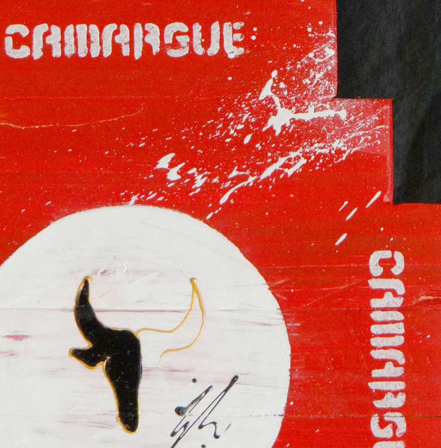 Peinture sur bois Taureau 