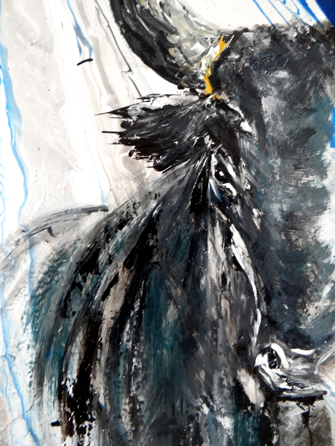 Peinture Tête de Taureau Bleu