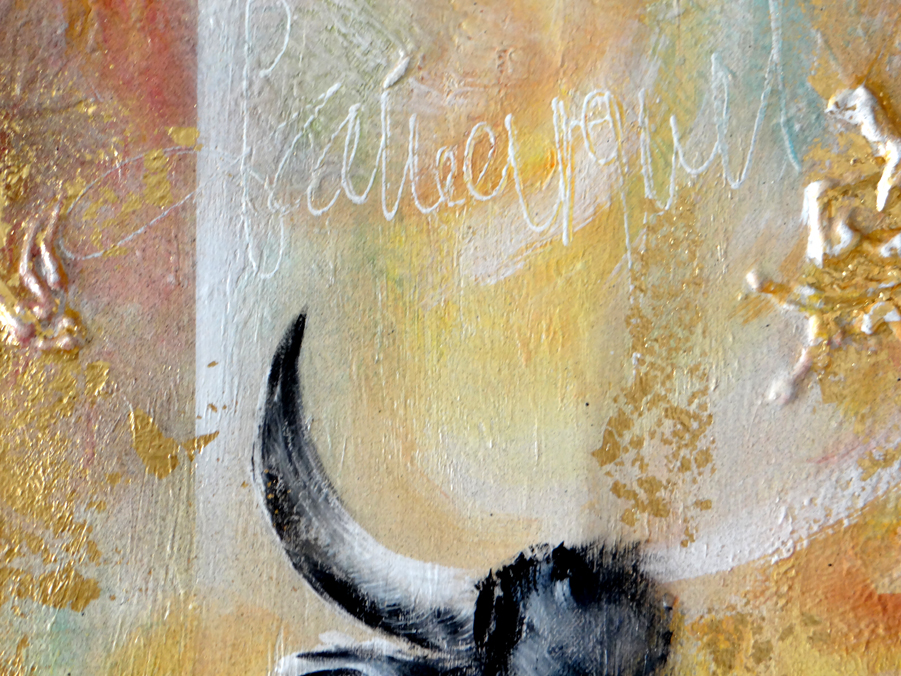 Tableau Tete Taureau Or