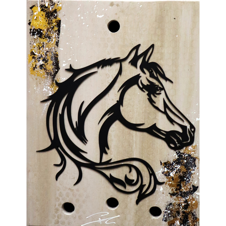 Tableau Métal & Bois Cheval