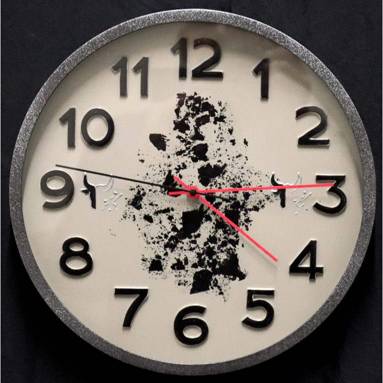 Horloge murale Taureau Beige et Noire