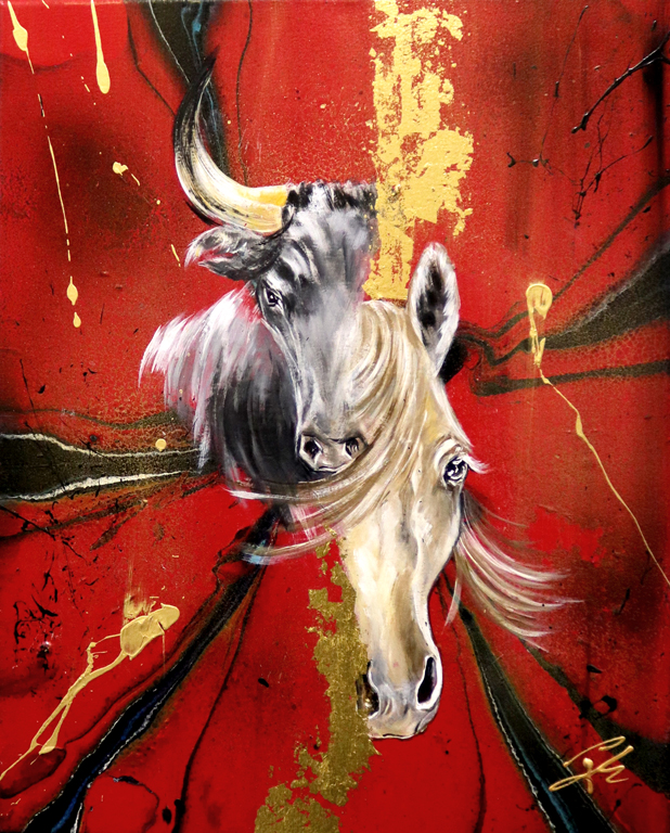  Toro et Cheval Camargue Rouge