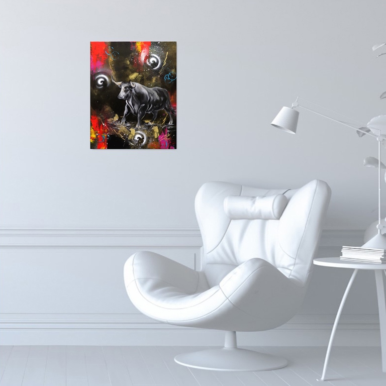 Taureau Espagnol Noir Moderne