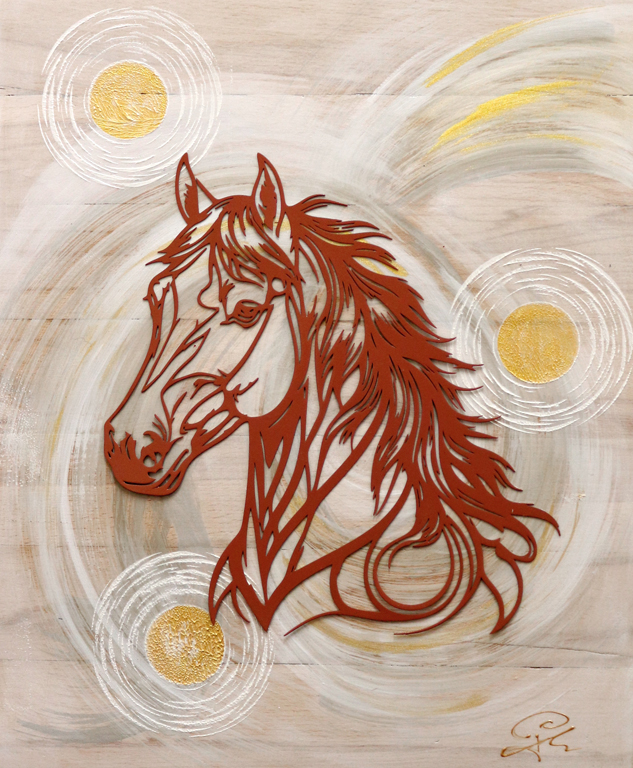 Décoration Murale cheval Métal