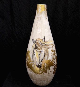 Vase en céramique avec motif de cheval