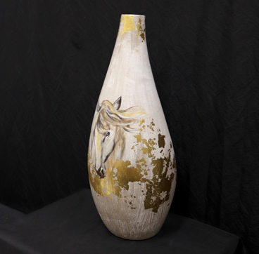 Vase en céramique avec motif de cheval