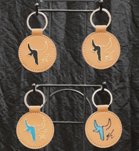 Porte-clés Rond  Camel avec motif taureau
