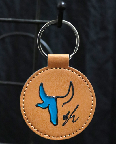 Porte-clés Rond  Camel avec motif taureau