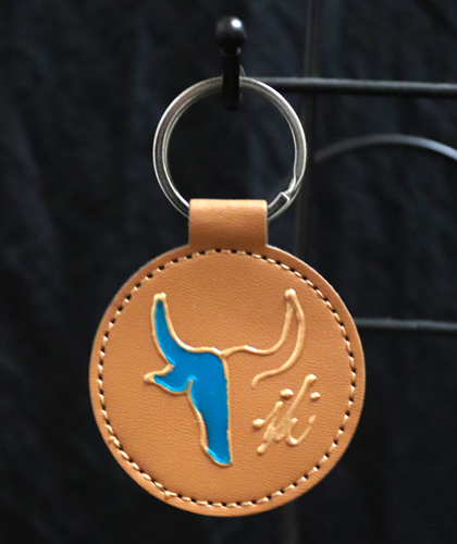 Porte-clés Rond  Camel avec motif taureau