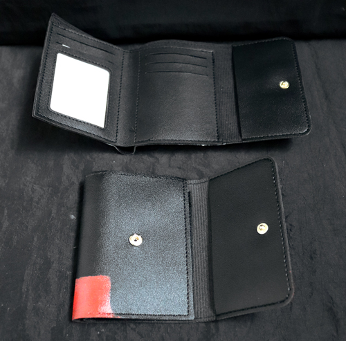 Portefeuille en cuir PU bicolore Taureau Rouge & Noir