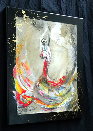 Tableau abstrait de danseuse Flamenco