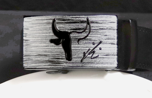 Ceinture avec boucle Automatique tête de taureau Noire