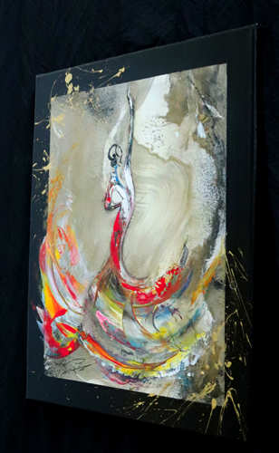 Tableau abstrait de danseuse Flamenco