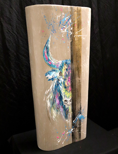 Vase décoratif moderne Taureau multicouleur