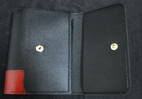 Portefeuille en simili cuir noir avec Tête de Toro