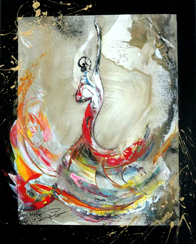 Tableau abstrait de danseuse Flamenco
