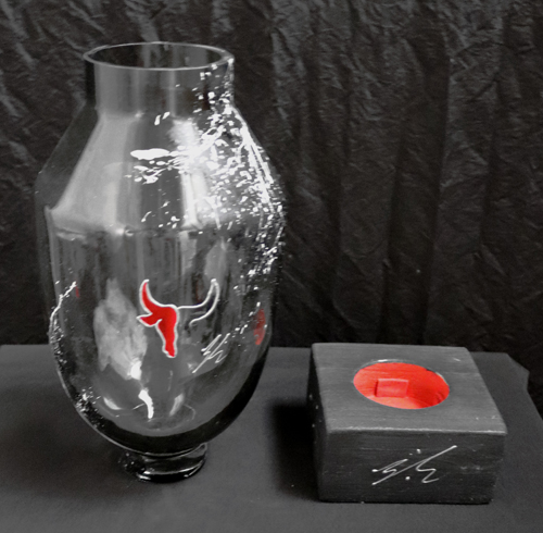 Vase Taureau Design Rouge & Noir