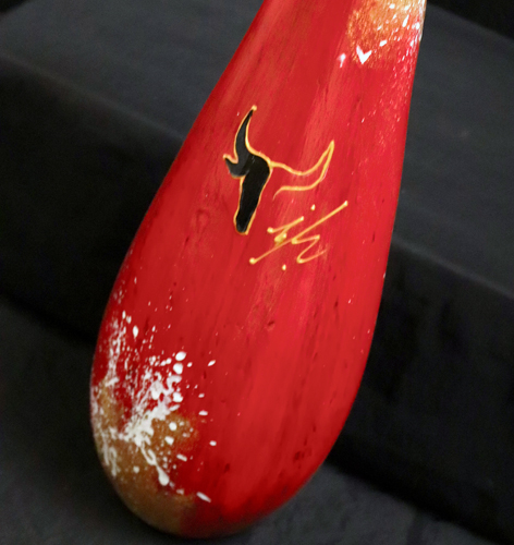 Vase Bouteille décoratif rouge Toro Stylisé