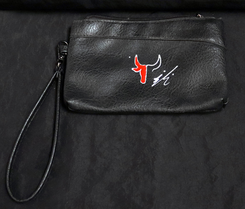 Pochette en cuir PU noir Taureau