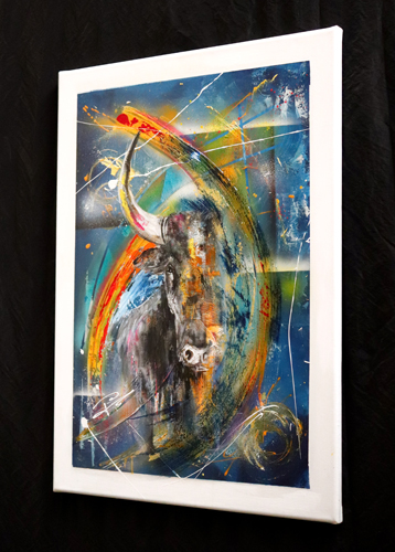 Tableau abstrait de taureau