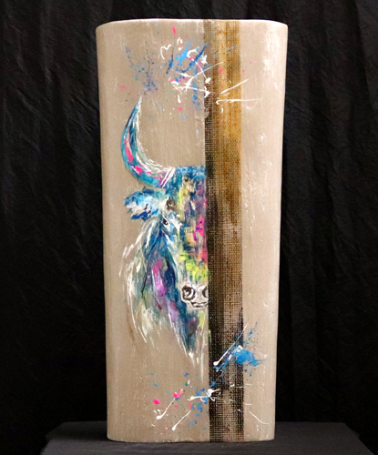 Vase décoratif moderne Taureau multicouleur