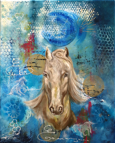 Tableau artistique de cheval