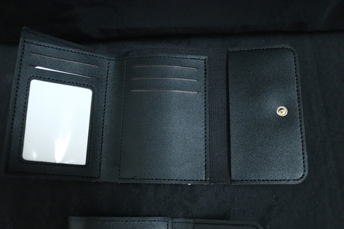 Portefeuille en cuir PU noir et doré Taureau