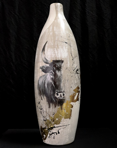 Vase bouteille décoratif Taureau