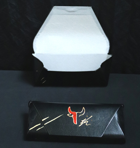 Étui à lunettes en cuir PU noir Tête de Toro
