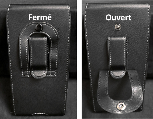 Étui en cuir PU noir pour smartphone taureau