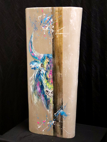 Vase décoratif moderne Taureau multicouleur