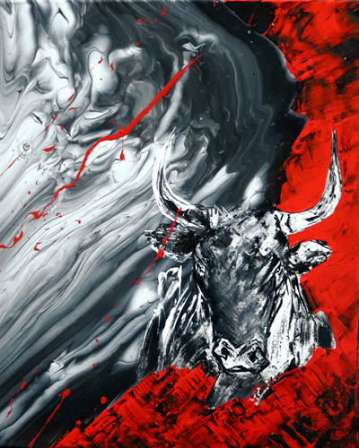 Tableau d'art abstrait - Taureau